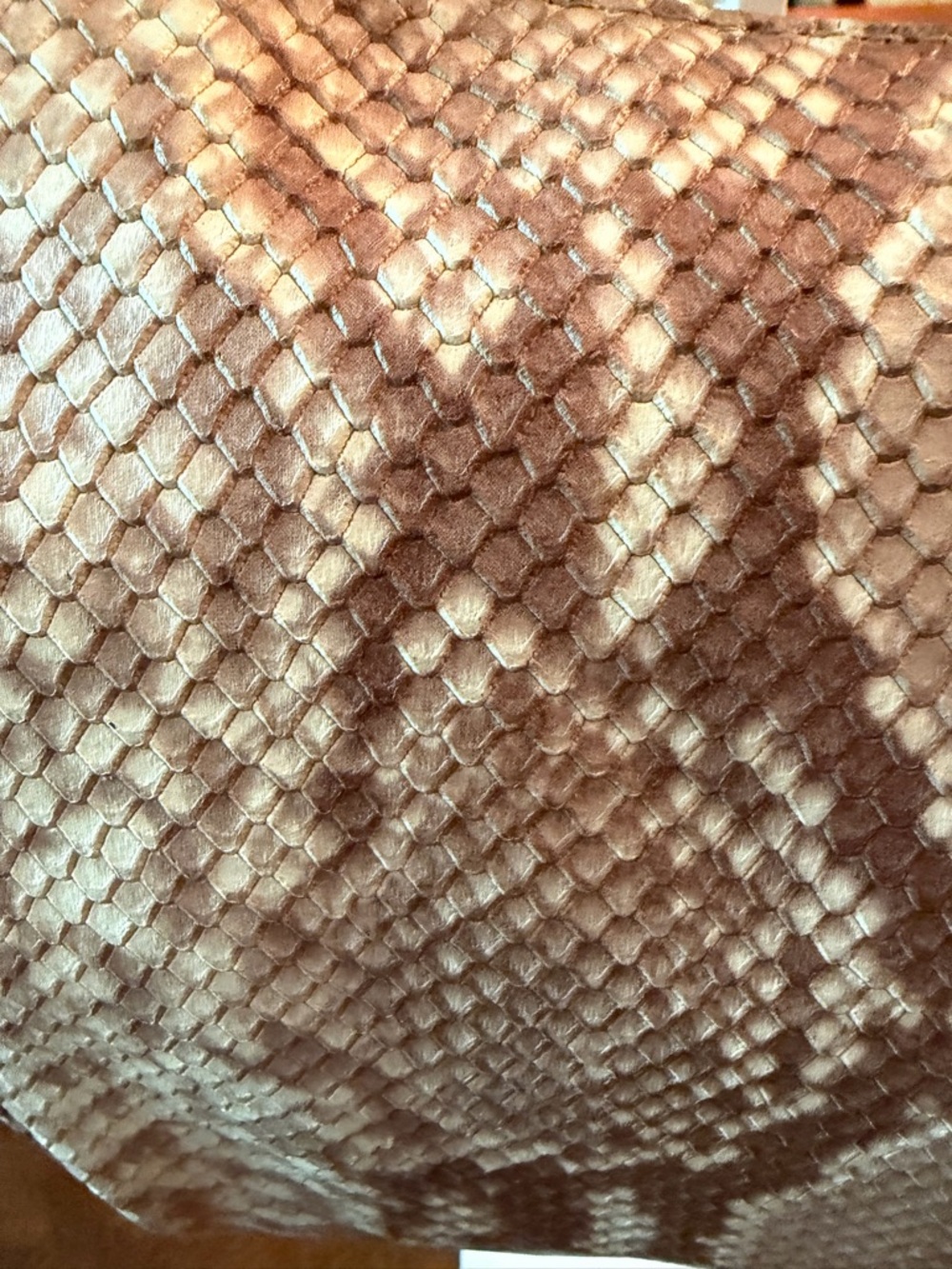 NWT Michael Kors Fulton Baguette Bag in (Dark Sand) Taupe Python-Print MSRP $339 - Picture 2 of 10